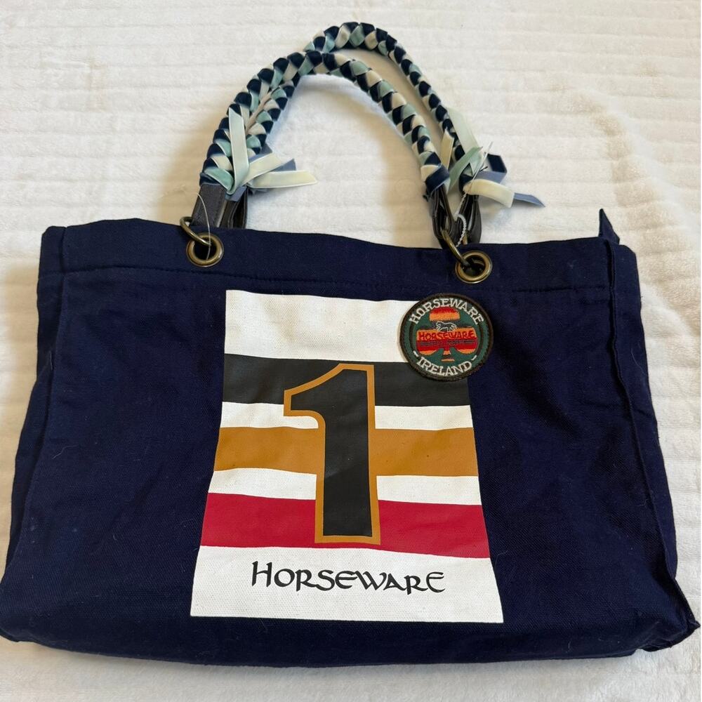 NWT Vintage Horseware Ireland Equestrian Canvas Tote Shoulder Bag Y2K
